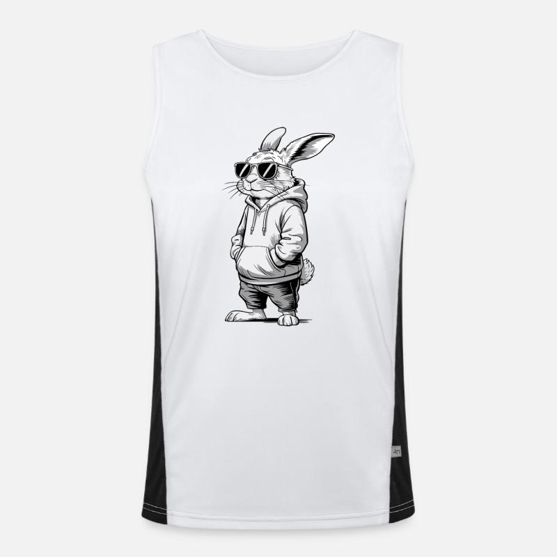 Cool Easter Bunny Bunny Happy Easter Gift Men's Functional Contrast Tank Top 