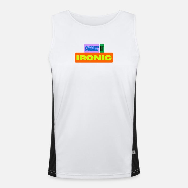 Chronisch, aber ironisch Funktionelles Kontrast-Tank Top für Männer 