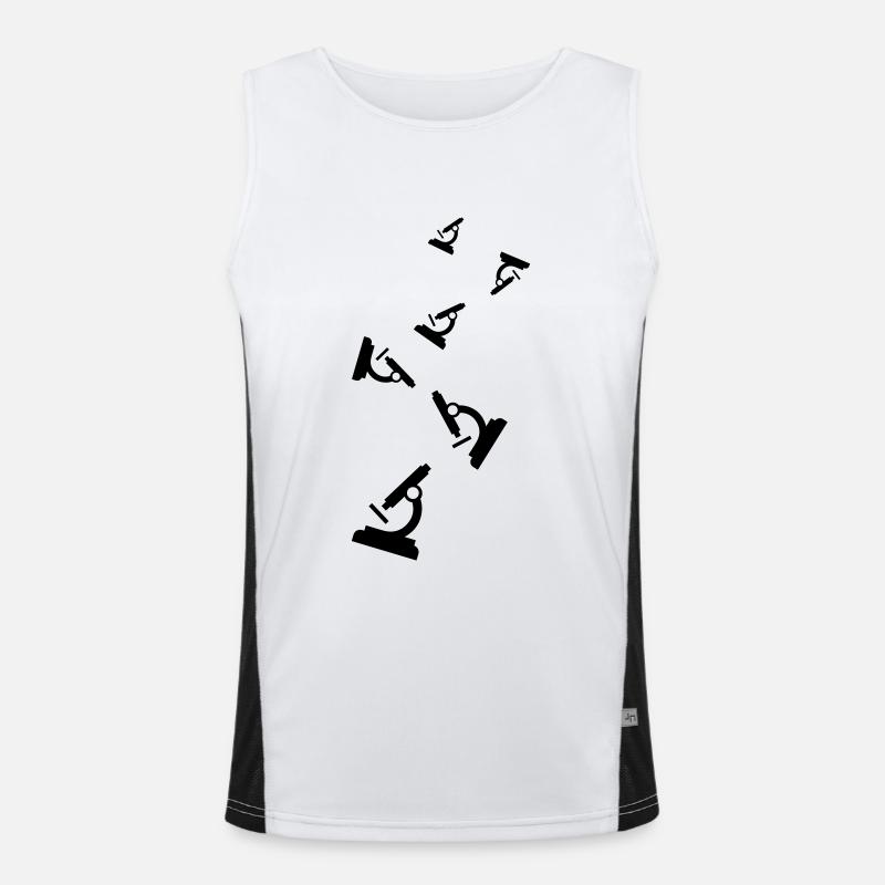 Microscope Icon - Men's Functional Contrast Tank Top  - white/black