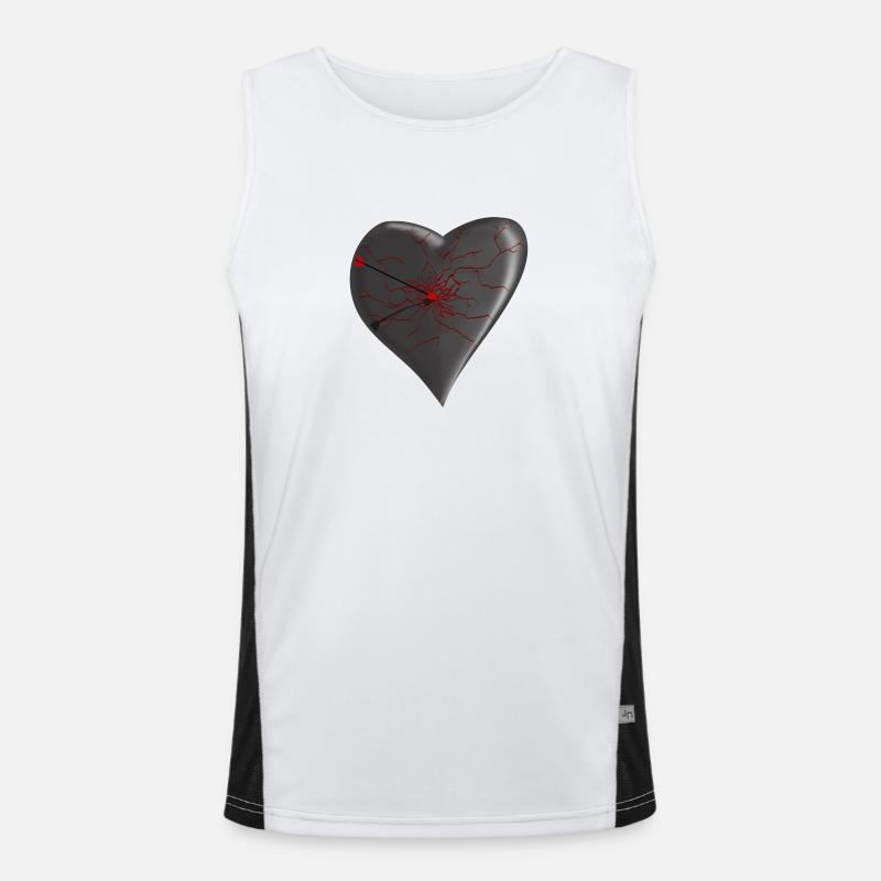 Heart Affected - Men's Functional Contrast Tank Top  - white/black