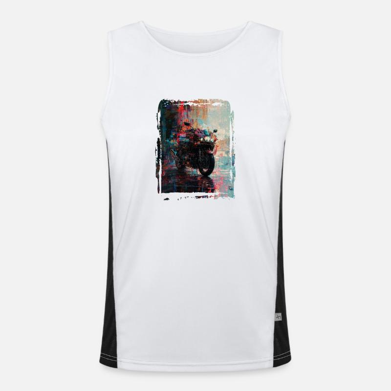 Motorcycle abstract Men's Functional Contrast Tank Top 