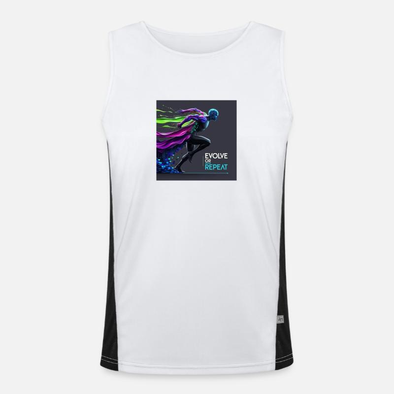 Evolve or Repeat Funktionelles Kontrast-Tank Top für Männer 