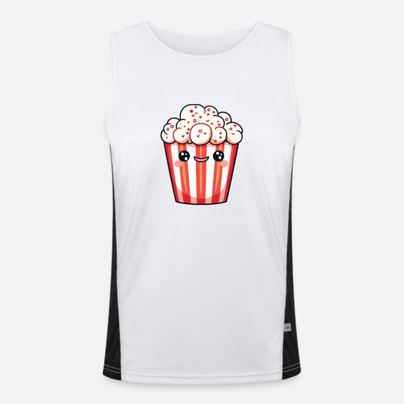 Style de dessin animé pop-corn Débardeur respirant contrasté Homme 