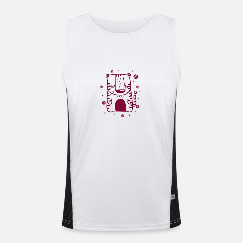 funny little tiger Men's Functional Contrast Tank Top 