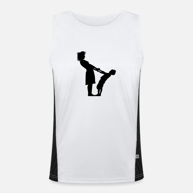 Mutter und Kind Funktionelles Kontrast-Tank Top für Männer 