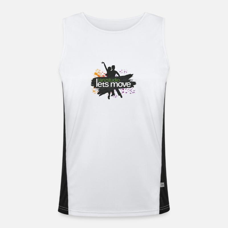 Dance Studio Let's Move - Men's Functional Contrast Tank Top  - white/black