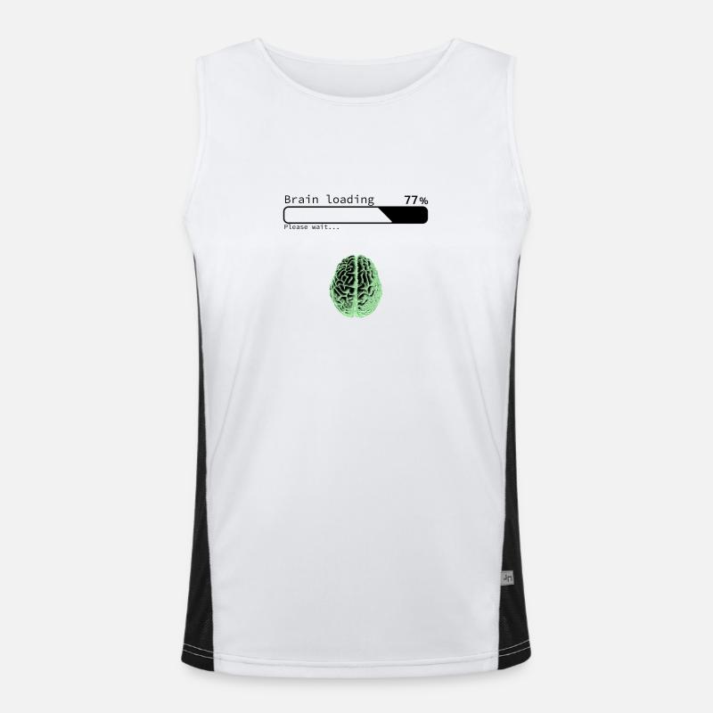 Brain Loading - Men's Functional Contrast Tank Top  - white/black