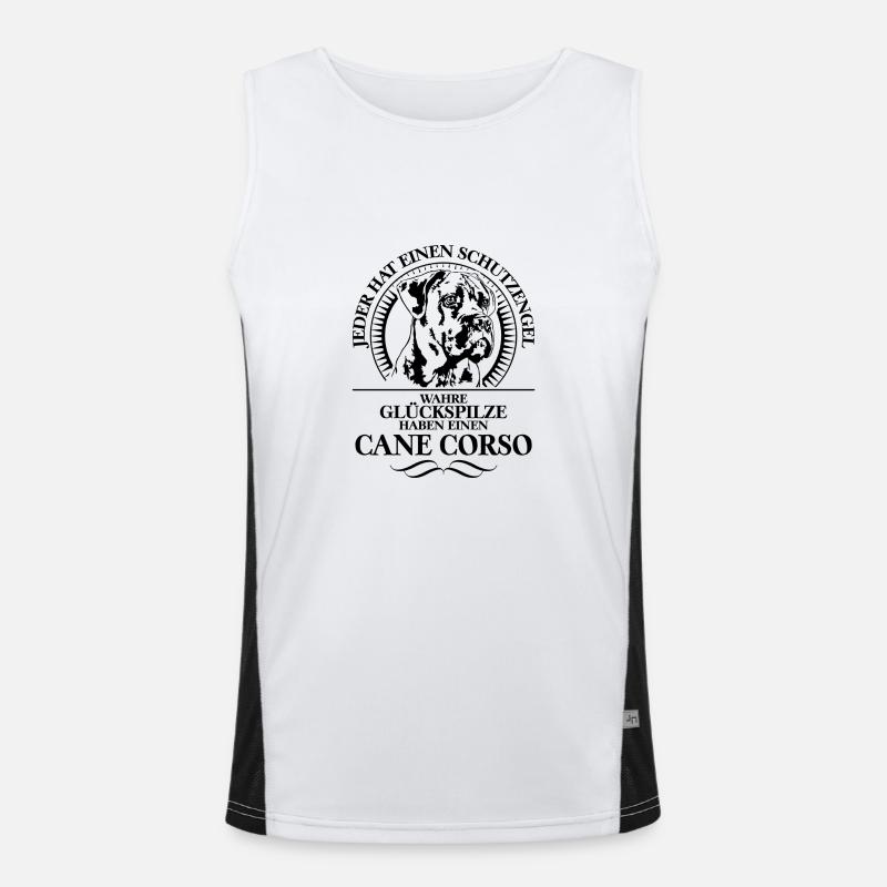 CANE CORSO Schutzengel Hunde Spruch Wilsigns Funktionelles Kontrast-Tank Top für Männer 