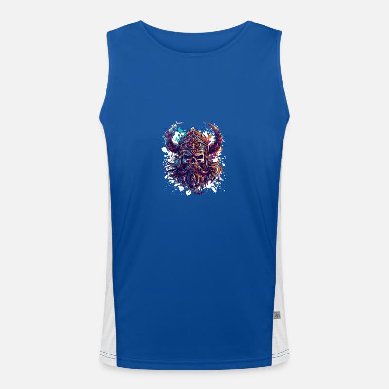 Viking Odin Skull Men's Functional Contrast Tank Top 