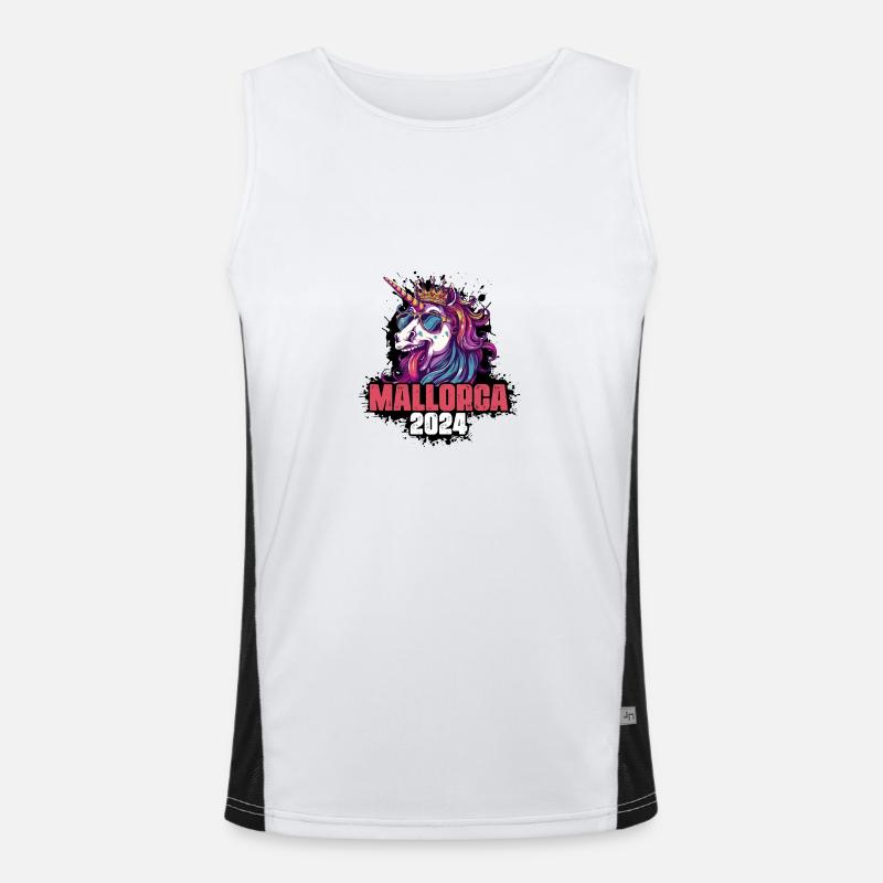 Mallorca 2024 Einhorn Funktionelles Kontrast-Tank Top für Männer 
