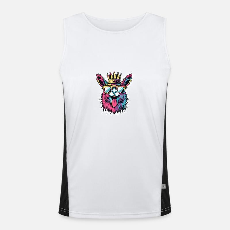 Alpaka Comic Funktionelles Kontrast-Tank Top für Männer 