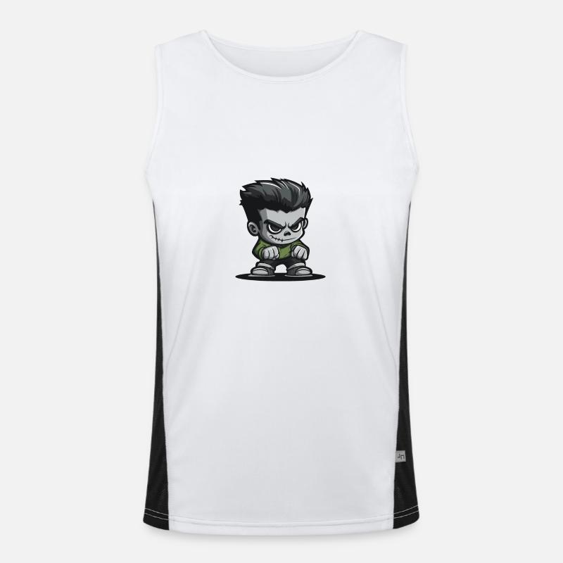 Zombie Halloween Comic Funktionelles Kontrast-Tank Top für Männer 