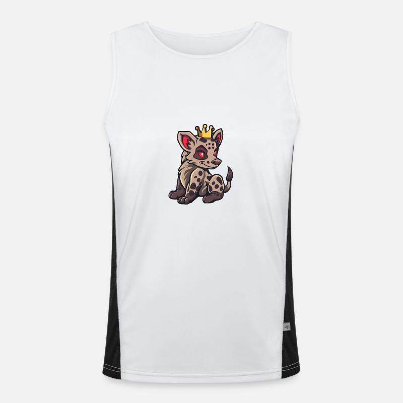 Hyena Comic Crown - Men's Functional Contrast Tank Top - white/black