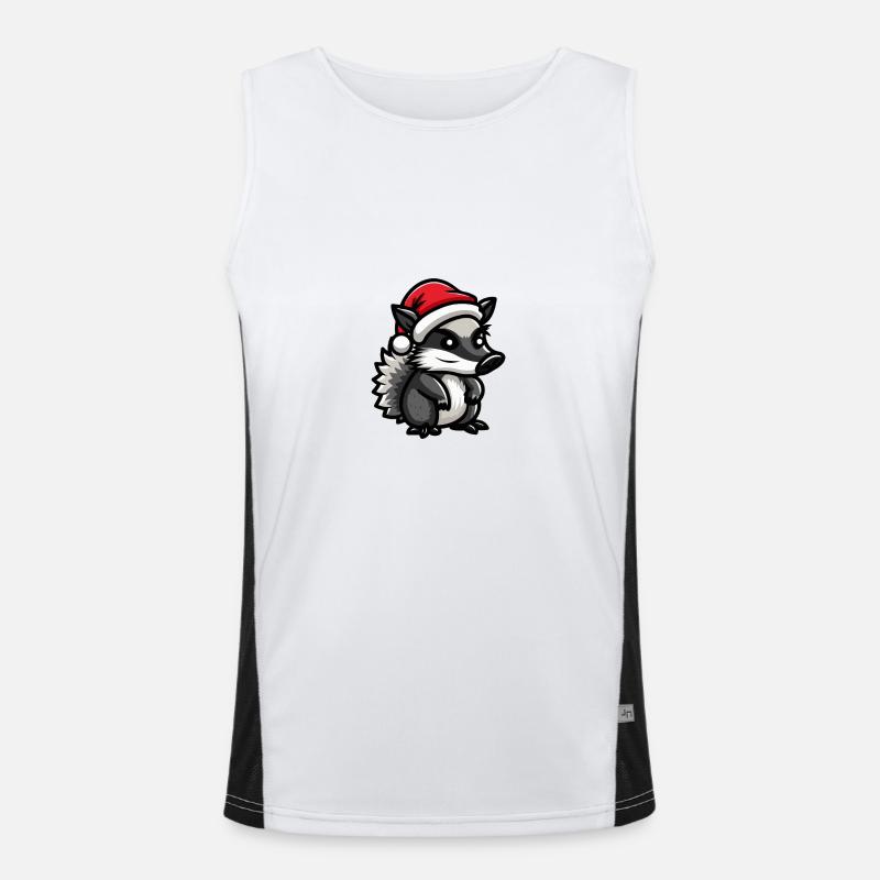 Igel Weihnachten Funktionelles Kontrast-Tank Top für Männer 