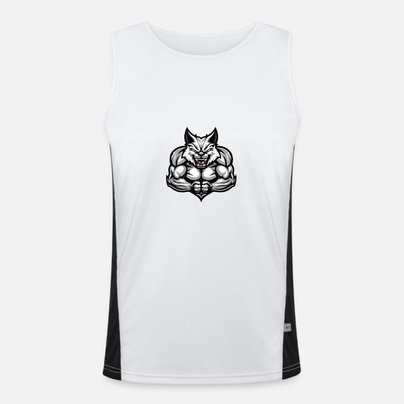 Cat Muscles Workout Men's Functional Contrast Tank Top 