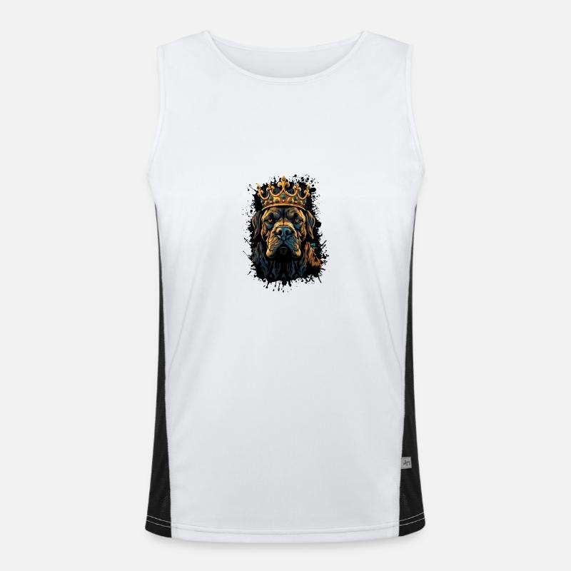 Mastiff Dog Head Portrait Crown Men's Functional Contrast Tank Top 