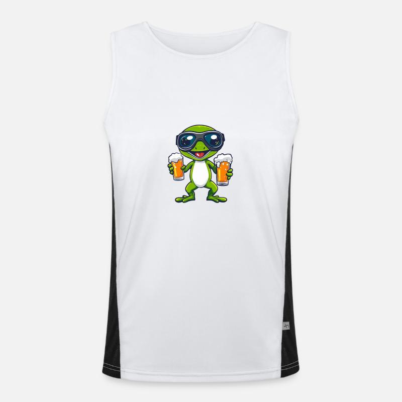 Lizard Ski Beer - Men's Functional Contrast Tank Top  - white/black