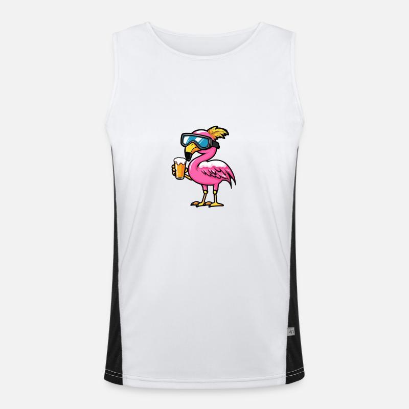 Flamingo Ski Bier Funktionelles Kontrast-Tank Top für Männer 