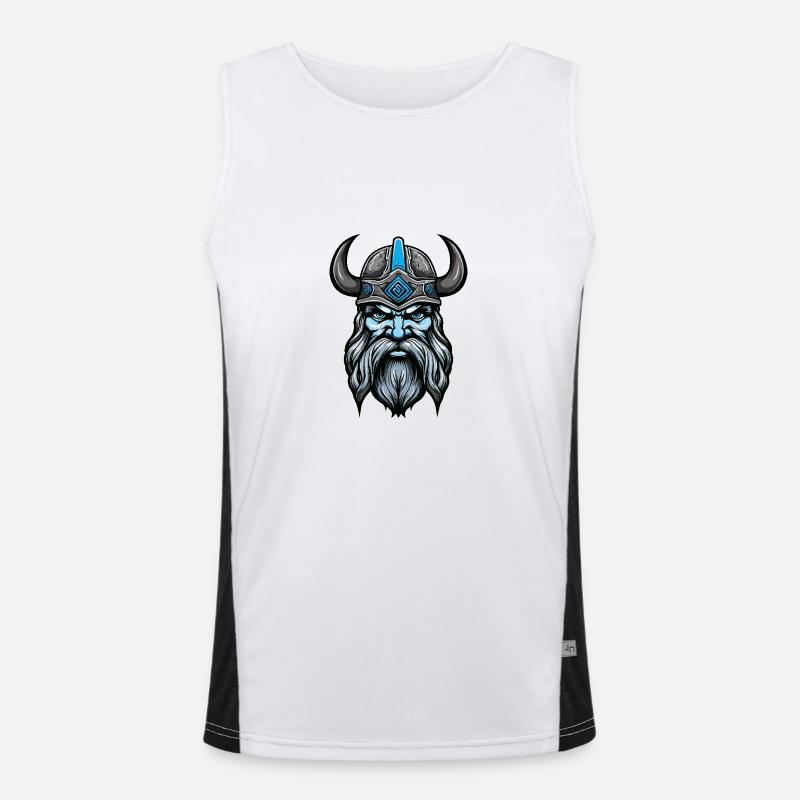 Wikinger Kopf Valhalla Odin Funktionelles Kontrast-Tank Top für Männer 