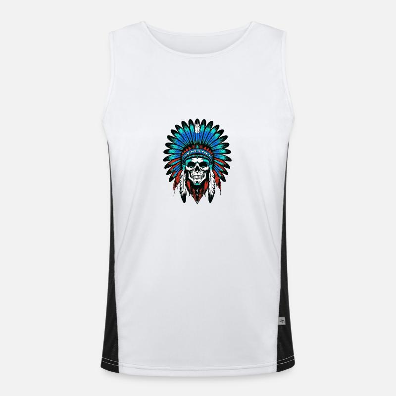 Crâne de chef indien Apache Débardeur respirant contrasté Homme 