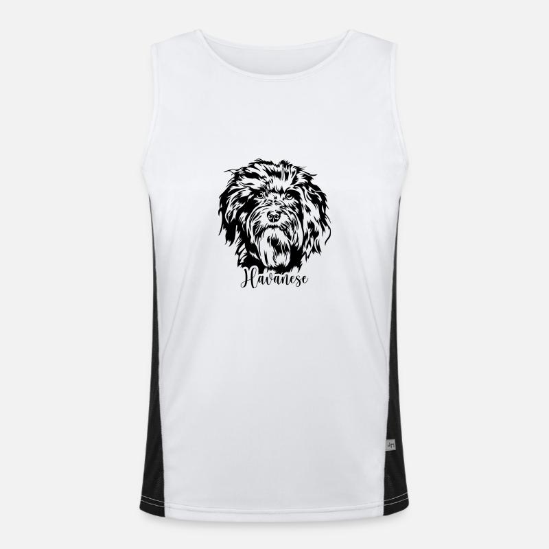 Havanese Hunde Portrait Hund Wilsigns Funktionelles Kontrast-Tank Top für Männer 