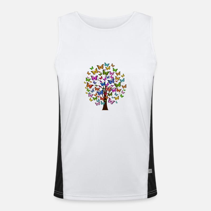 baum tree baumstamm wald forest woods77 Funktionelles Kontrast-Tank Top für Männer 