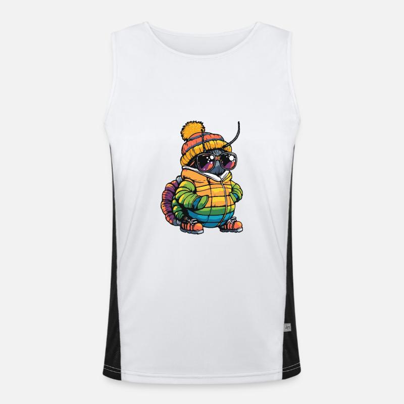 Wurm Cool Comic Funktionelles Kontrast-Tank Top für Männer 