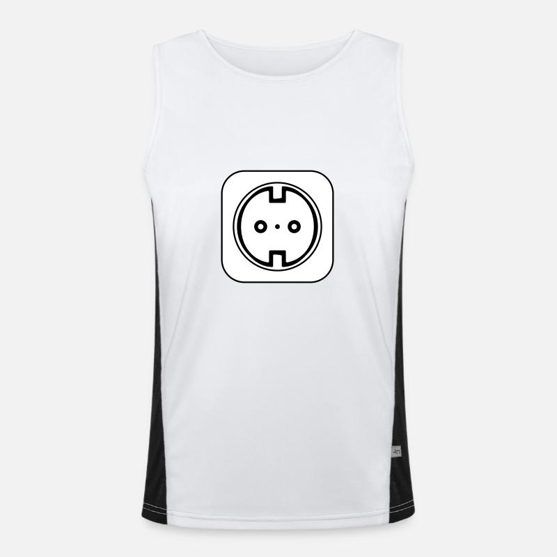 Electrical Socket Symbol Electrician Men's Functional Contrast Tank Top 