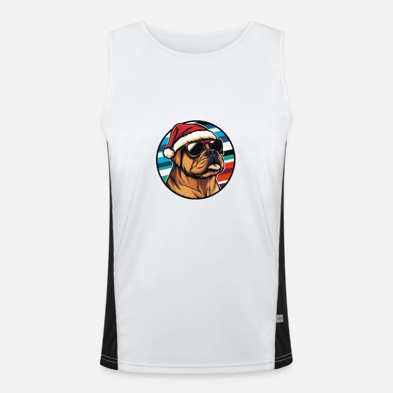 Mastiff Chien Noël Cool Débardeur respirant contrasté Homme 