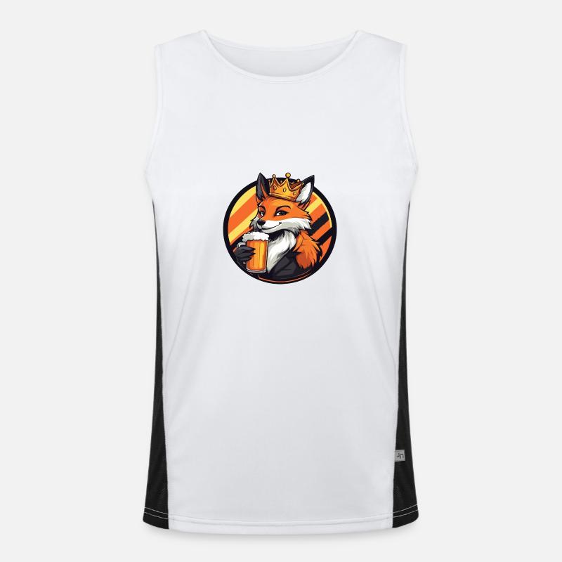 Fuchs Bier Comic Funktionelles Kontrast-Tank Top für Männer 