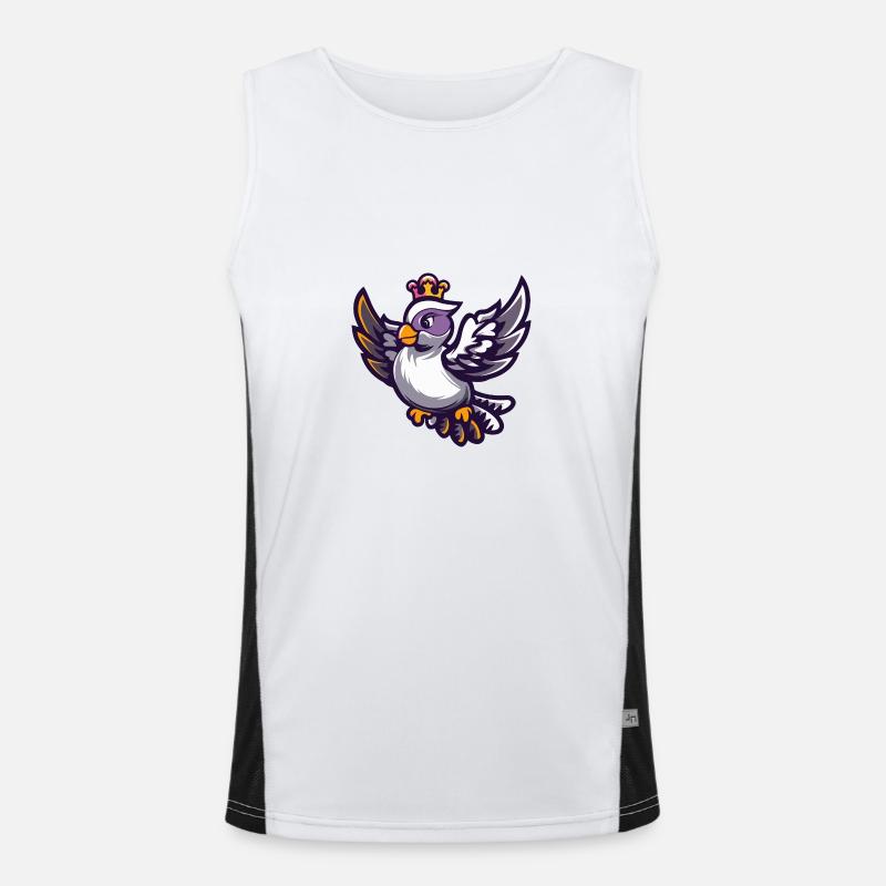 Dove Bird Comic Crown Men's Functional Contrast Tank Top 
