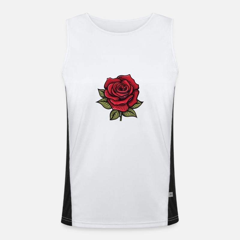 Rose Blume Funktionelles Kontrast-Tank Top für Männer 