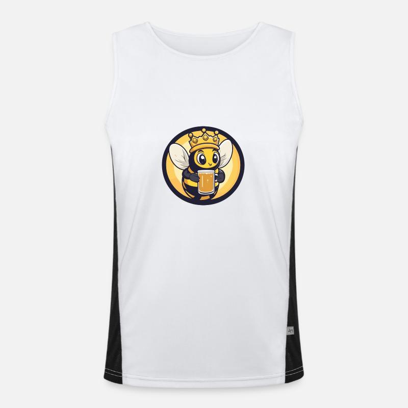 Biene Bier Comic Funktionelles Kontrast-Tank Top für Männer 