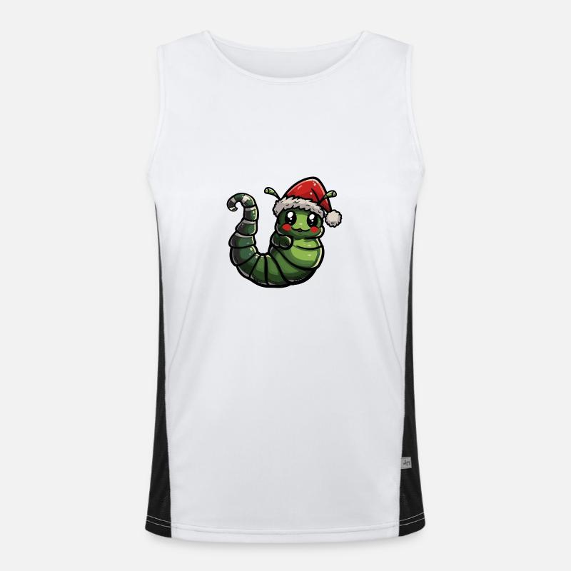 Worm Christmas Men's Functional Contrast Tank Top 