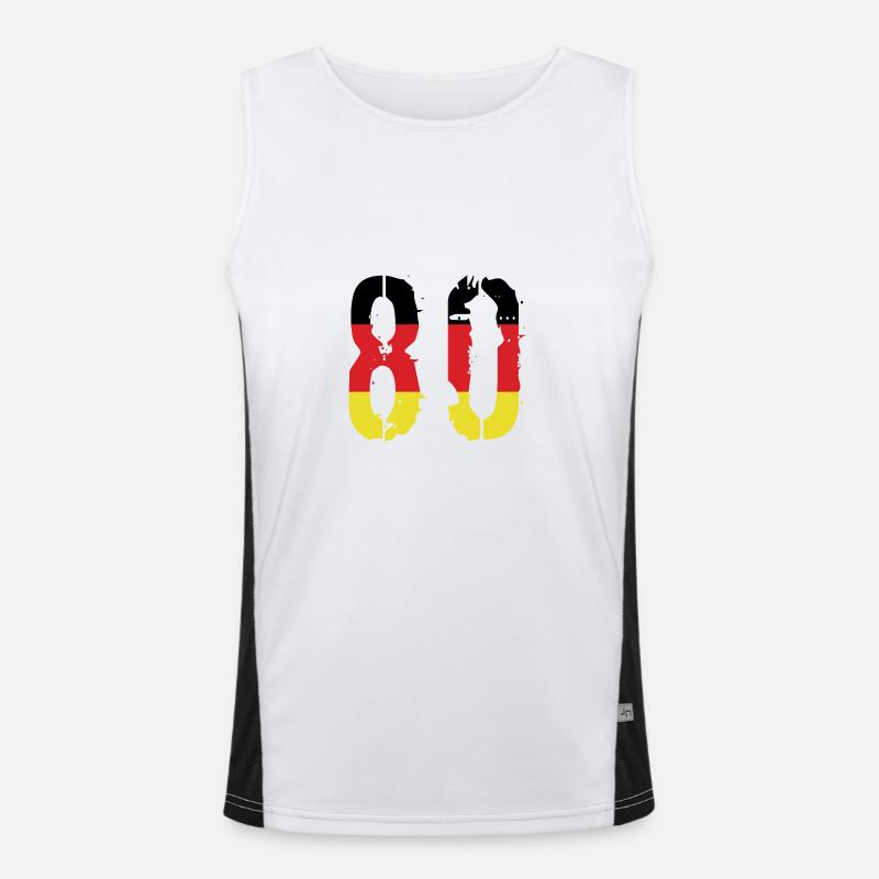80 Number Germany Jersey - Men's Functional Contrast Tank Top  - white/black
