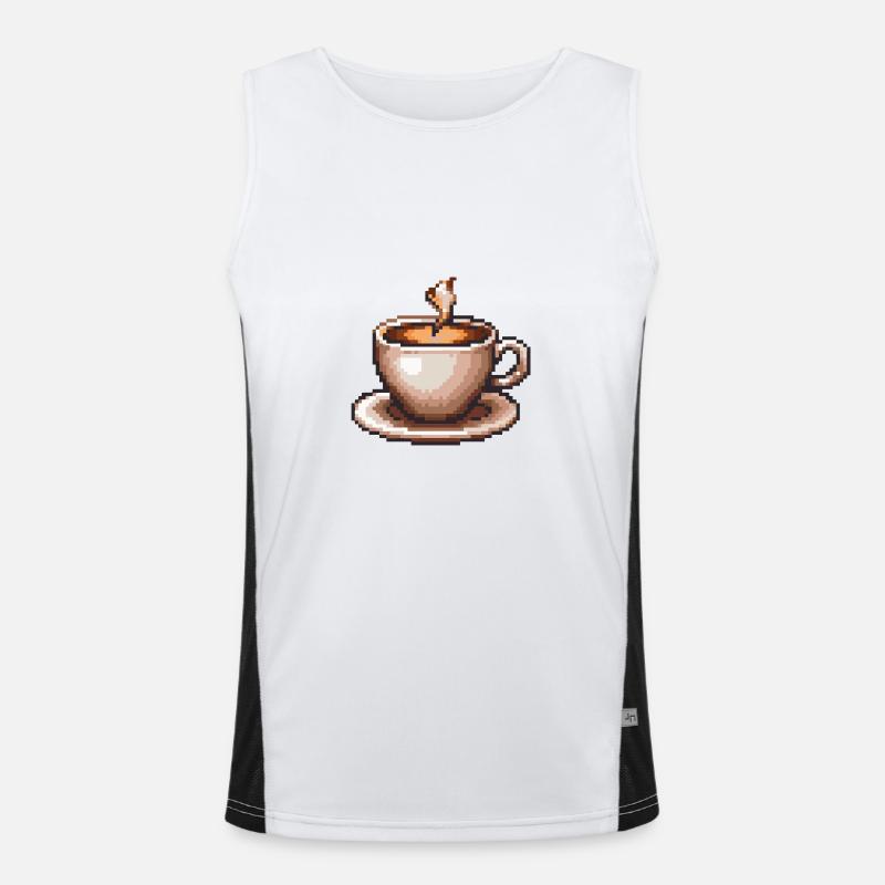 Coffee Pixel Gamer Men's Functional Contrast Tank Top 