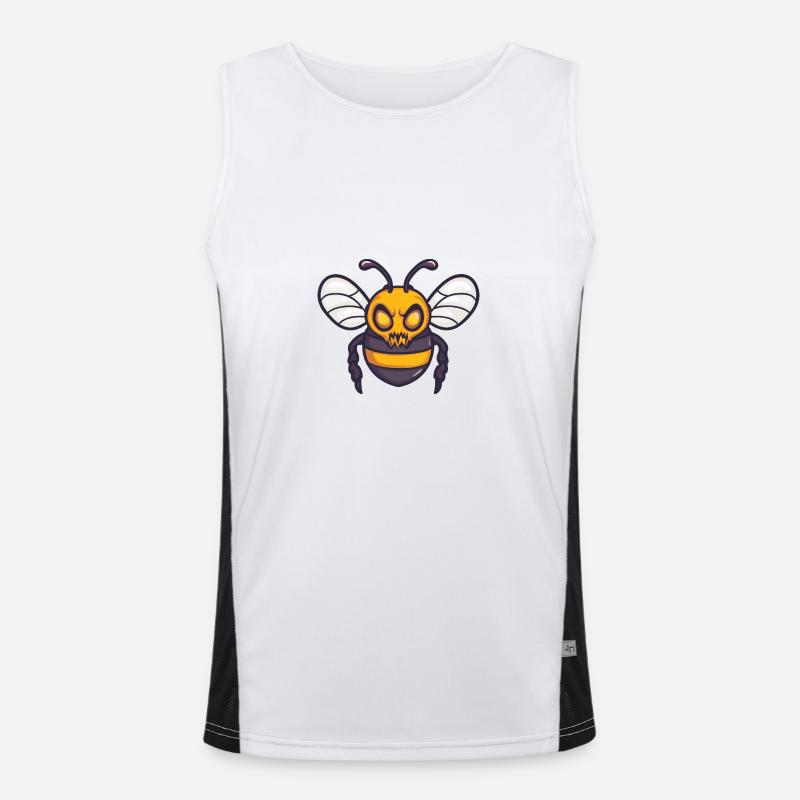 Bee Halloween Comic Zombie Men's Functional Contrast Tank Top 
