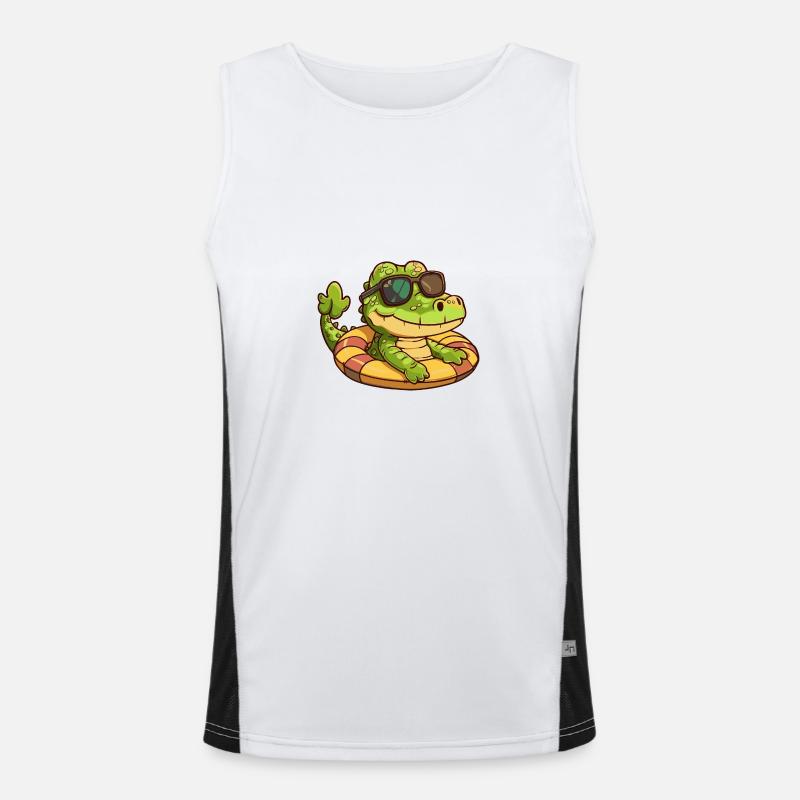 Alligator Sommer Comic Funktionelles Kontrast-Tank Top für Männer 