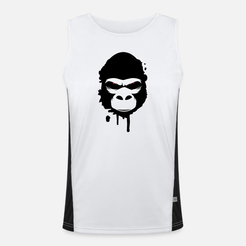 gorilla head Graffiti Men's Functional Contrast Tank Top 