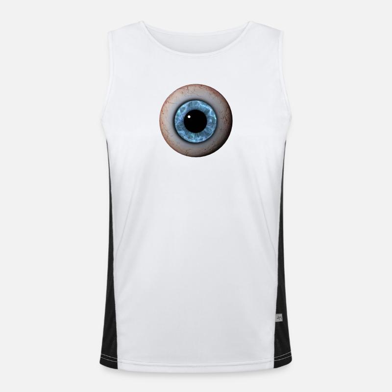 Eye Closeup Blue Iris Men's Functional Contrast Tank Top 