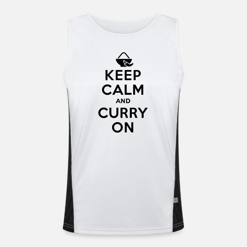Keep calm and curry on Men's Functional Contrast Tank Top 