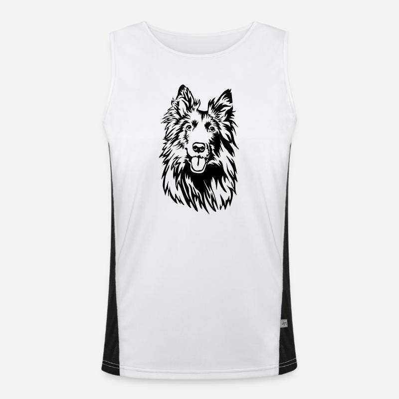 Groenendael Kopf Funktionelles Kontrast-Tank Top für Männer 