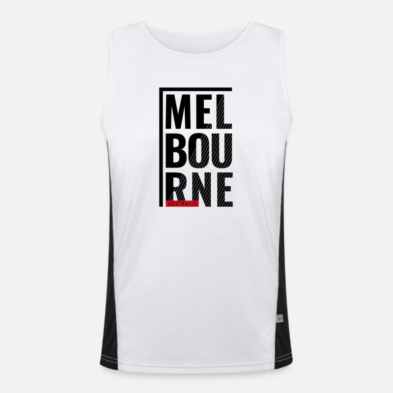Melbourne, Australie, Conception typographique Débardeur respirant contrasté Homme 