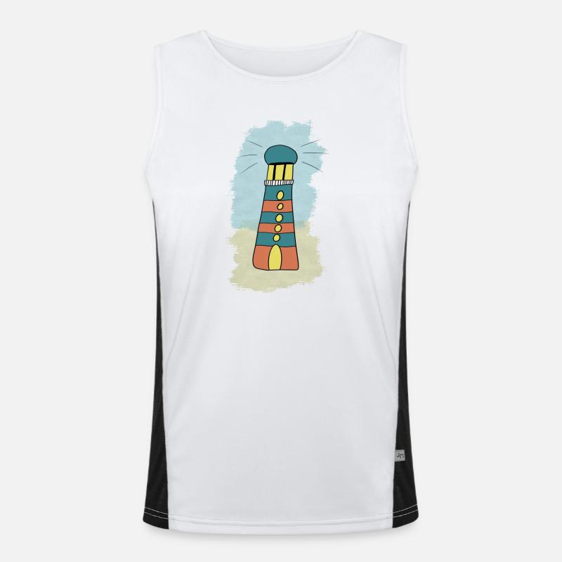 Abstrakte bunte Turmillustration - Leuchtturm Funktionelles Kontrast-Tank Top für Männer 
