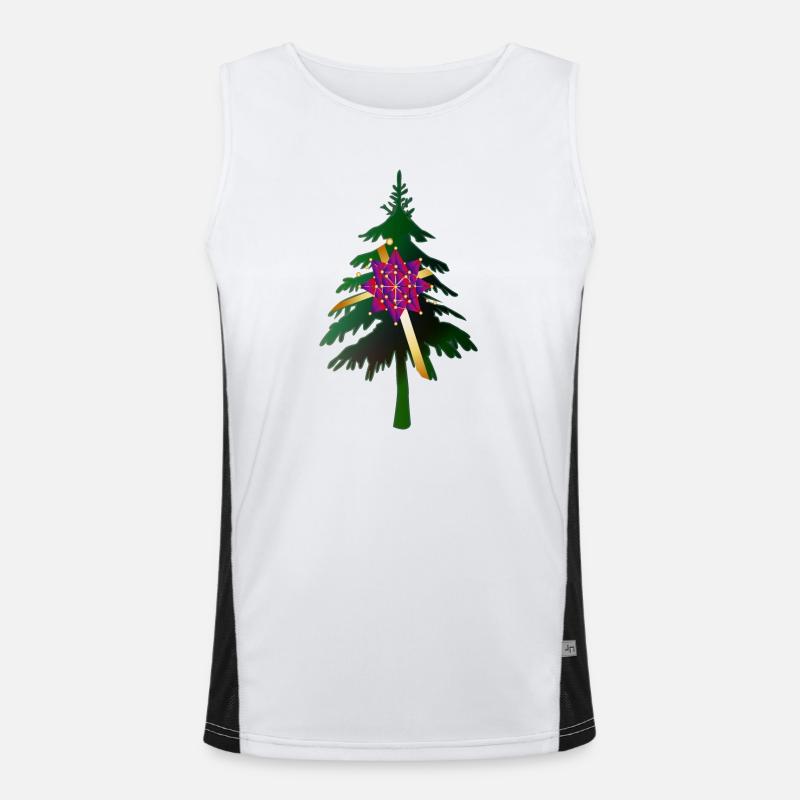 Christbaum oder Weihnachtsbaum & Geschenkschleife Funktionelles Kontrast-Tank Top für Männer 