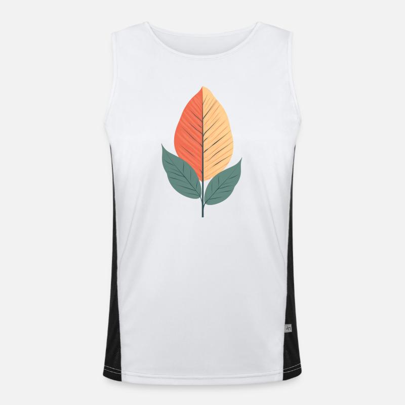Minimalist Leaf Men's Functional Contrast Tank Top 