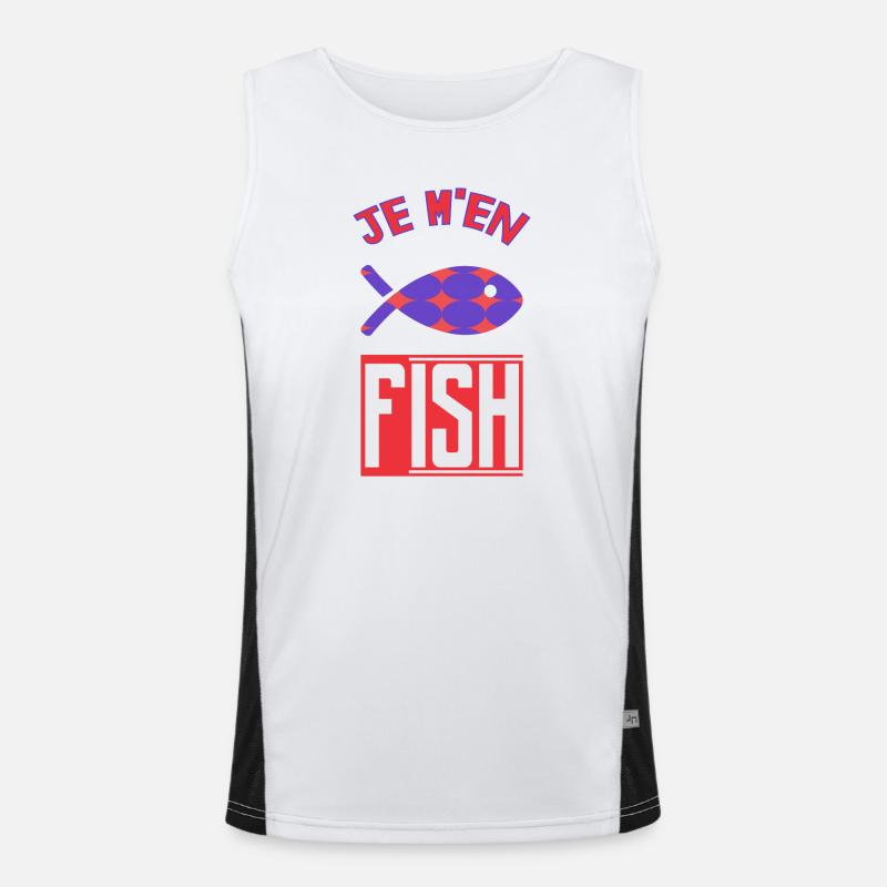 JE M'EN FISH. POISSON Débardeur respirant contrasté Homme 