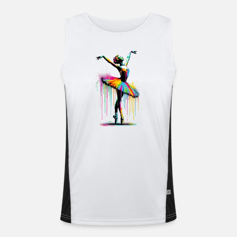 Ballet dancer with tutu Men's Functional Contrast Tank Top 