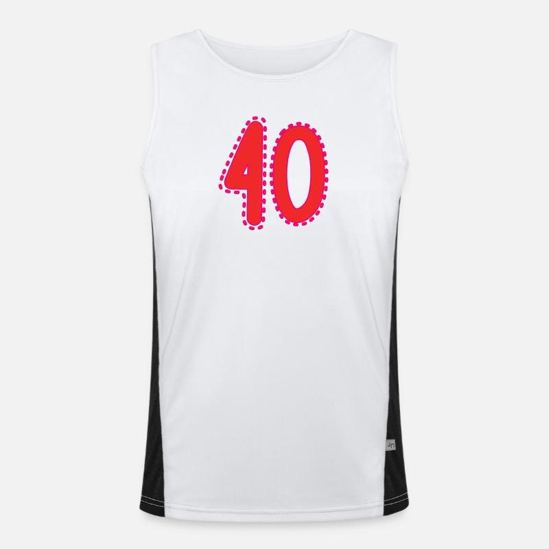 40 - Men's Functional Contrast Tank Top  - white/black