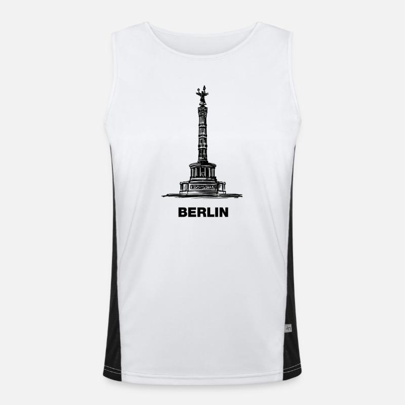 Berlin - Siegessäule/Goldelse Funktionelles Kontrast-Tank Top für Männer 